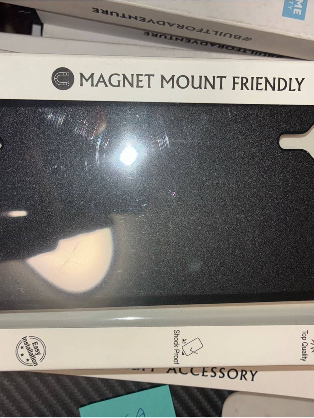 Magnet Mount Friendly Phone Plate - Black Cricket Debut S2
